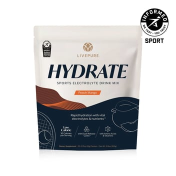 LivePURE GPS Hydrate Sticks, Peach Mango