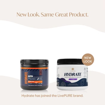 hydrate, sports electrolyte drink mix. grape flavor. rapid hydration with electrolytes and nutrients. informed sport certified. low calorie.