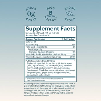 GoYin Pouches deliver a great-tasting superfruit and botanical blend to support calm, focus, and a positive mood