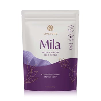 mila chia seeds, micro sliced chia seeds with omega 3s and plant based fiber