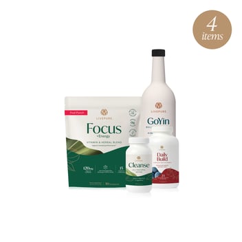 Core Start 100 wellness starter kit with premium supplements for gut health, energy, and essential nutrition.