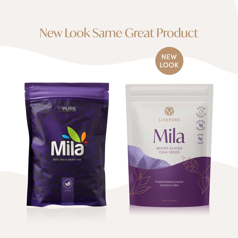 mila chia seeds, micro sliced chia seeds with omega 3s and plant based fiber