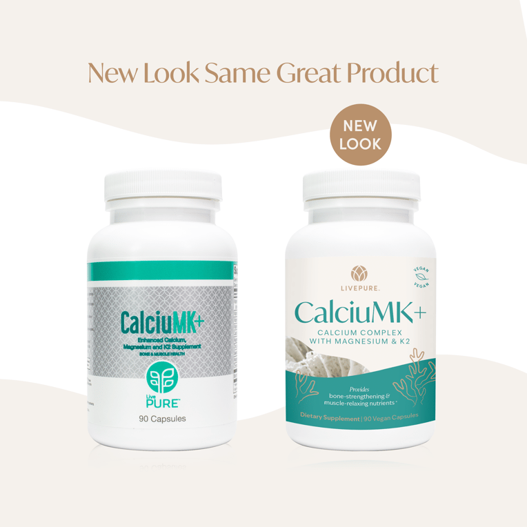 livepure calciumk+ capsules, calcium complex with magnesium and k2, supplement for bones and muscle relaxation