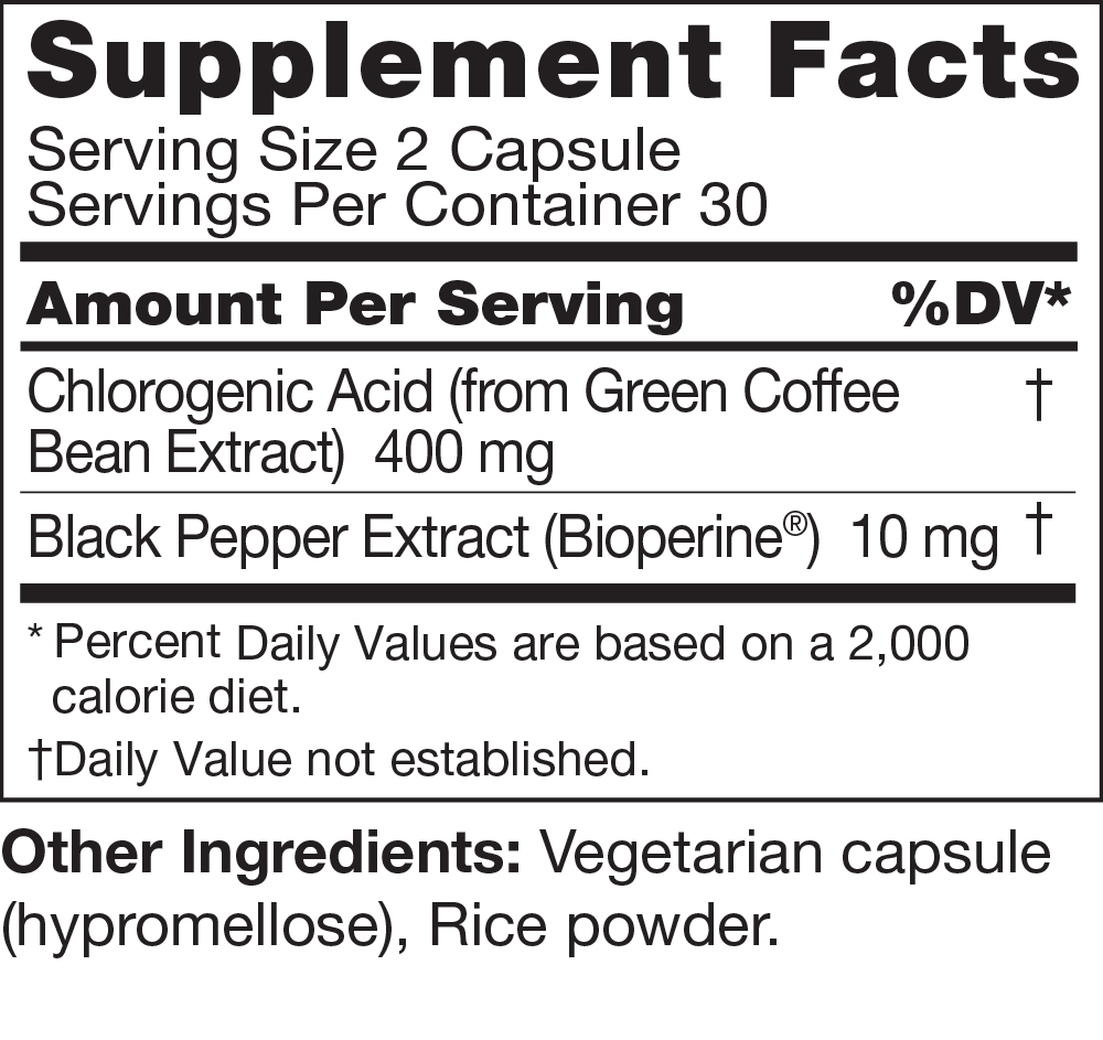 On Track Supplement Facts label