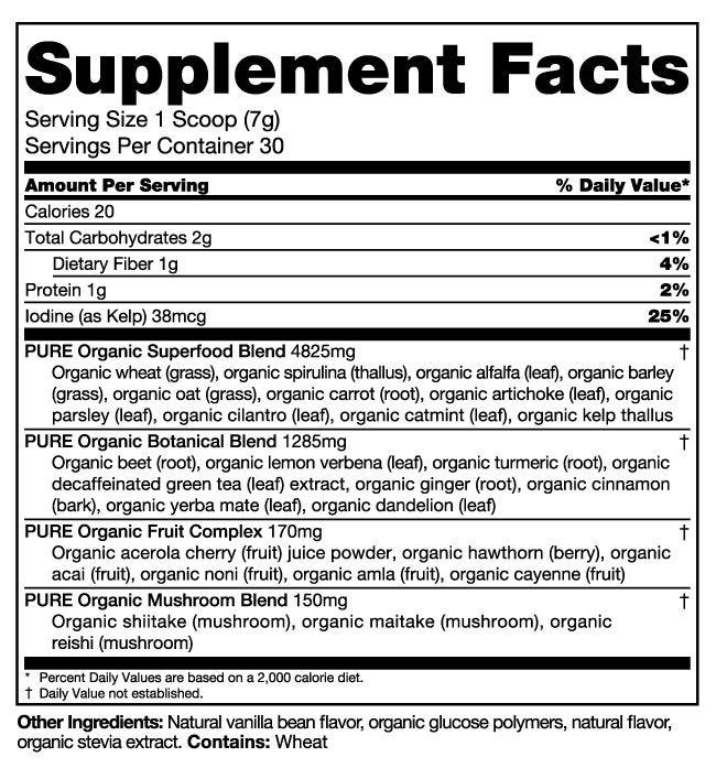 Greens product label