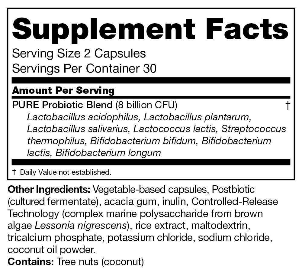 Probiotic product label
